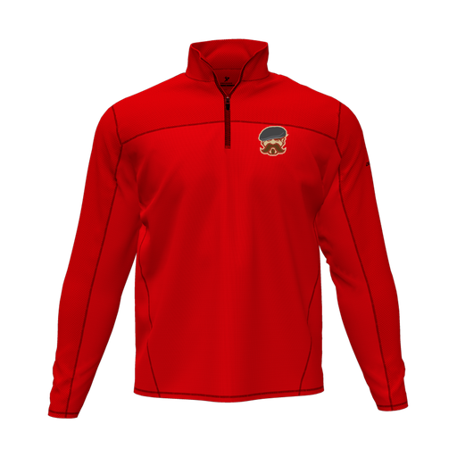[CUS-DFW-QTRZ-PER-LSL-RED-AS-LOGO3] Quarter Zip Pullover (Adult S, Red, Logo 3)