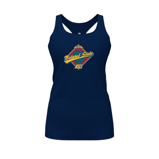 [CUS-DFW-RCBK-PER-NVY-FYS-LOGO1] Racerback Tank Top (Female Youth S, Navy, Logo 1)