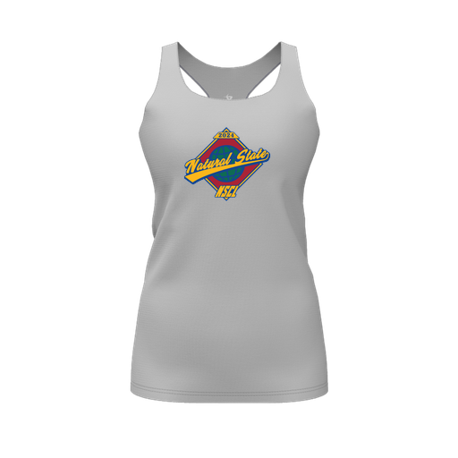 [CUS-DFW-RCBK-PER-GRY-FYS-LOGO1] Racerback Tank Top (Female Youth S, Gray, Logo 1)