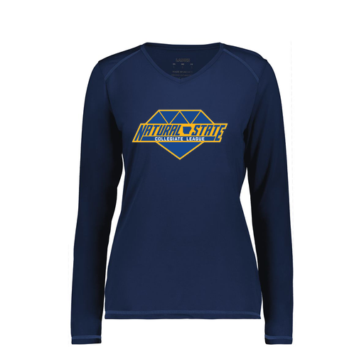 [6847.065.XS-LOGO2] Women's SoftTouch Long Sleeve (Female Adult XS, Navy, Logo 2)