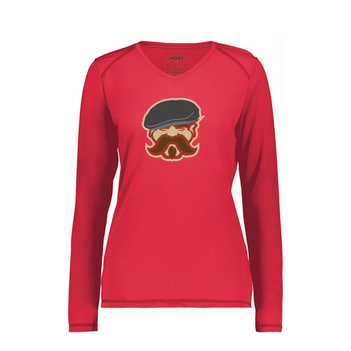 [6847.083.XS-LOGO3] Women's SoftTouch Long Sleeve (Female Adult XS, Red, Logo 3)