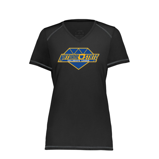 [6844.080.XS-LOGO2] Women's SoftTouch Short Sleeve (Female Adult XS, Black, Logo 2)