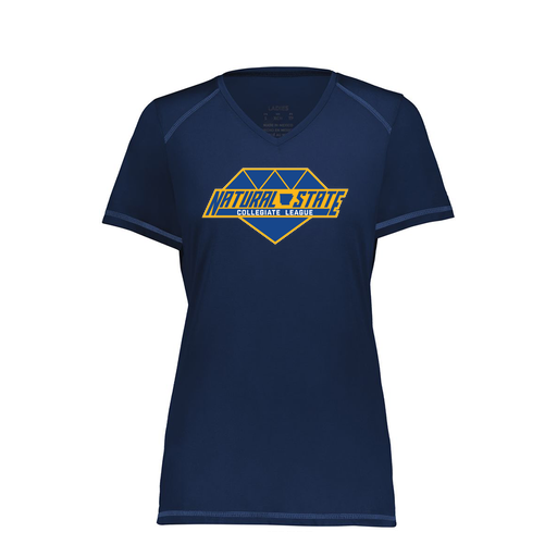 [6844.065.XS-LOGO2] Women's SoftTouch Short Sleeve (Female Adult XS, Navy, Logo 2)