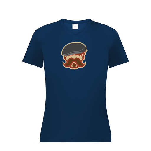 [2792.065.XS-LOGO3] Ladies Smooth Sport V-Neck T-Shirt (Female Adult XS, Navy, Logo 3)