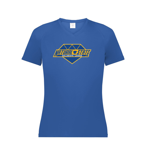 [2792.060.XS-LOGO2] Ladies Smooth Sport V-Neck T-Shirt (Female Adult XS, Royal, Logo 2)