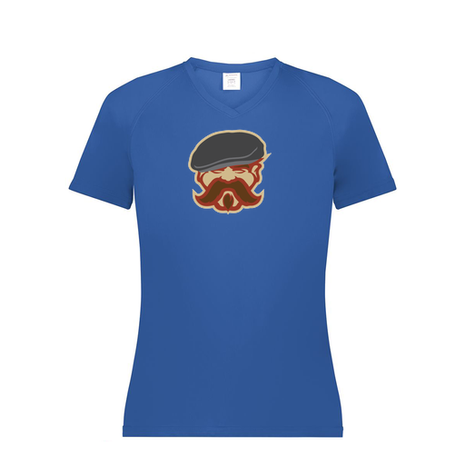 [2792.060.XS-LOGO3] Ladies Smooth Sport V-Neck T-Shirt (Female Adult XS, Royal, Logo 3)