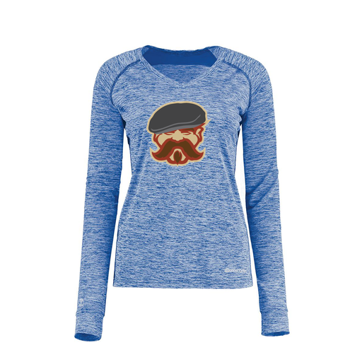 [222770.U55.XS-LOGO3] Ladies Electric Long Sleeve Shirt (Female Adult XS, Royal, Logo 3)