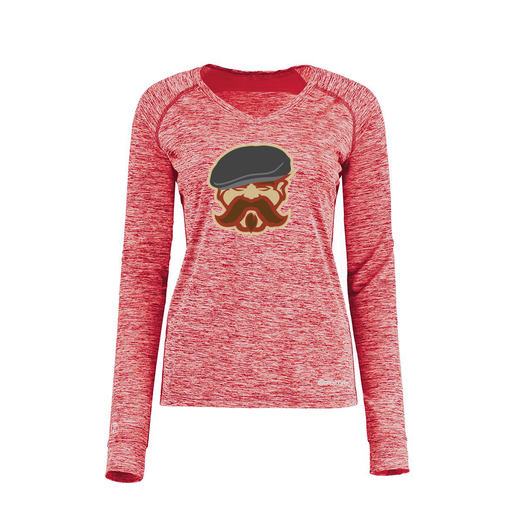 [222770.T20.XS-LOGO3] Ladies Electric Long Sleeve Shirt (Female Adult XS, Red, Logo 3)