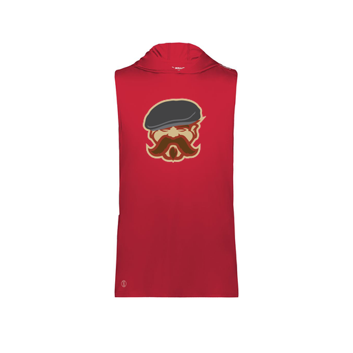 [222590.083.XS-LOGO3] Men's CoolDry Sleeveless Hoodie (Adult XS, Red, Logo 3)