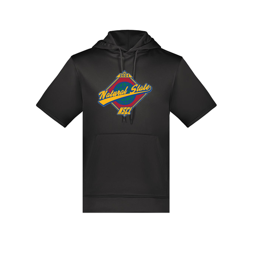 [6871.080.S-LOGO1] Men's Dri Fit Short Sleeve Hoodie (Adult S, Black, Logo 1)
