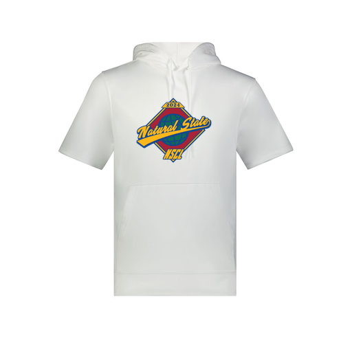 [6871.005.S-LOGO1] Men's Dri Fit Short Sleeve Hoodie (Adult S, White, Logo 1)