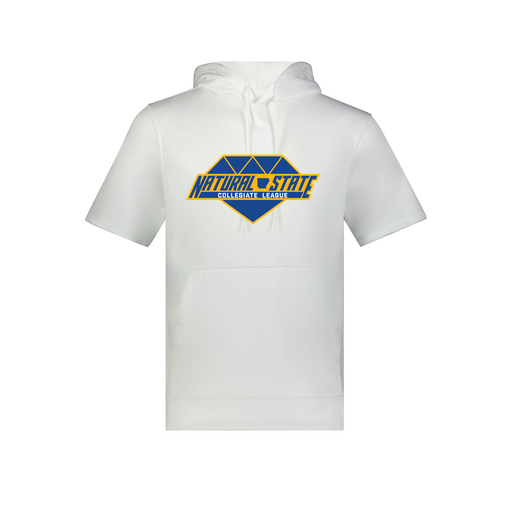 [6871.005.S-LOGO2] Men's Dri Fit Short Sleeve Hoodie (Adult S, White, Logo 2)