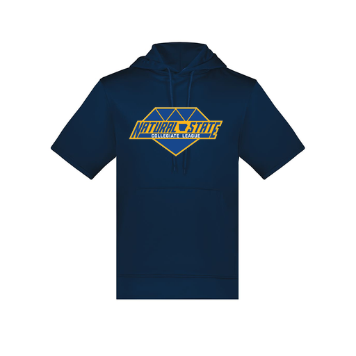 [6871.065.S-LOGO2] Men's Dri Fit Short Sleeve Hoodie (Adult S, Navy, Logo 2)