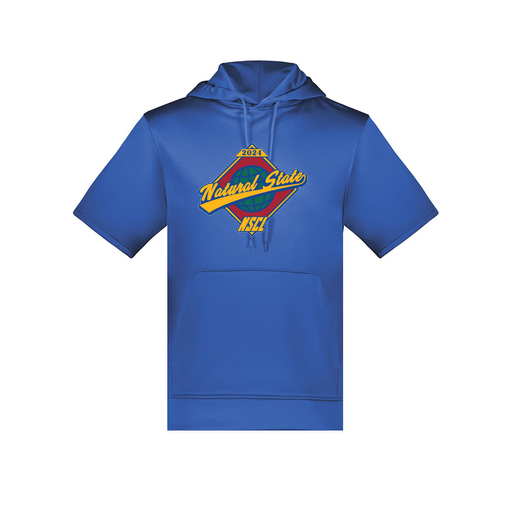 [6871.060.S-LOGO1] Men's Dri Fit Short Sleeve Hoodie (Adult S, Royal, Logo 1)