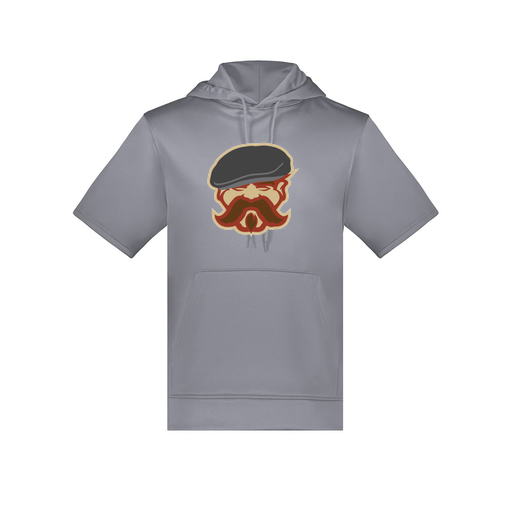 [6871.059.S-LOGO3] Men's Dri Fit Short Sleeve Hoodie (Adult S, Gray, Logo 3)