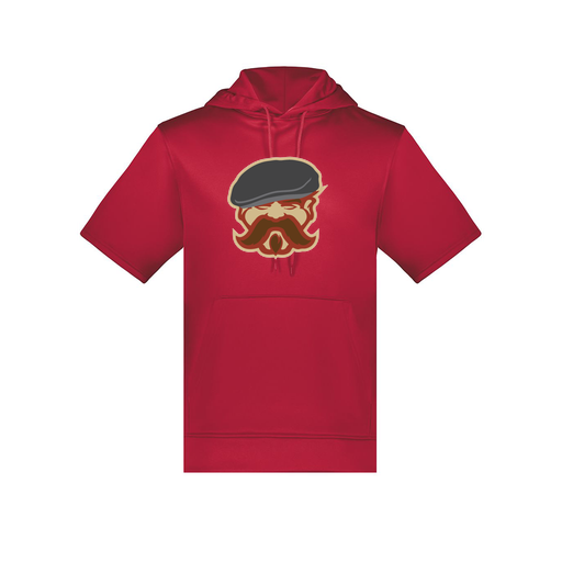 [6871.083.S-LOGO3] Men's Dri Fit Short Sleeve Hoodie (Adult S, Red, Logo 3)