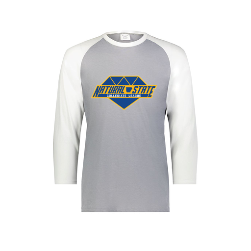 [6879.74S.S-LOGO2] Men's Vintage 3/4 Sleeve T-Shirt (Adult S, White, Logo 2)