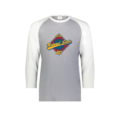 [6880.74S.S-LOGO1] Youth Vintage 3/4 T-Shirt (Youth S, White, Logo 1)