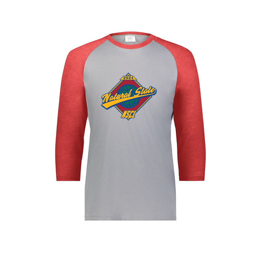[6880.27V.S-LOGO1] Youth Vintage 3/4 T-Shirt (Youth S, Red, Logo 1)