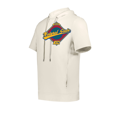 [222505.907.S-LOGO1] Men's Venturs Soft Knit Short Sleeve Hoodie (Adult S, White, Logo 1)