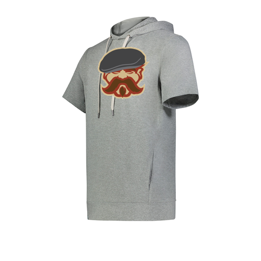[222605-SIL-YS-LOGO3] YOUTH VENTURA SOFT KNIT SHORT SLEEVE HOODIE (Youth S, Silver, Logo 3)