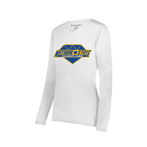 [222824.005.S-LOGO2] Ladies LS Smooth Sport Shirt (Female Adult S, White, Logo 2)