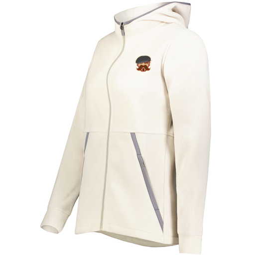 [6860.53T.XS-LOGO3] Ladies Chill Full Zip Fleece (Female Adult XS, White, Logo 3)