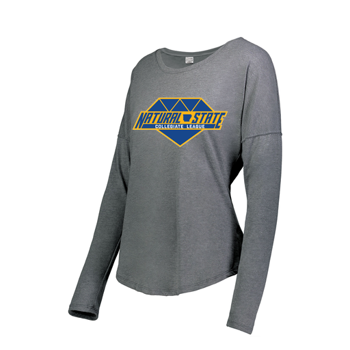 [FTLCUBGY-FAXS-LOGO2] Decker Women's Tri-Blend T-Shirt - Long Sleeve (Female Adult XS, Gray, Logo 2)